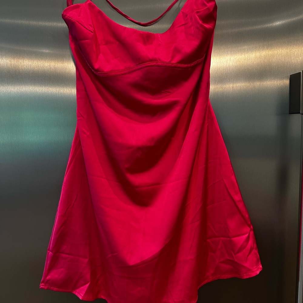 Red Spaghetti Strap Mini Sundress for Cocktail